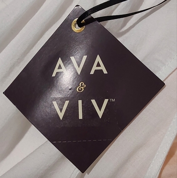 Women's Plus Size Sleeveless Colorblock Tiered Dress w/ Pockets | Ava & Viv | 0X - Picture 10 of 14